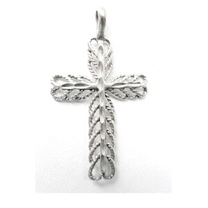 Vintage 925 Sterling Silver  Filigree Cross Pendant