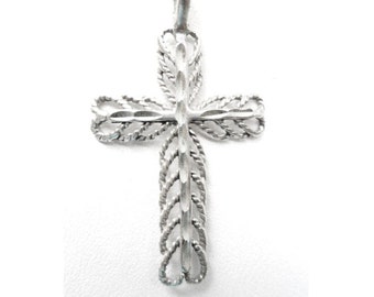 Vintage 925 Sterling Silver  Filigree Cross Pendant