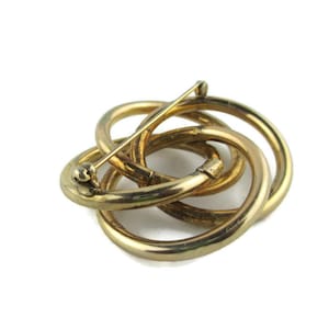 Ronci 12k Gold Filled Four Interlocking Circles Intersecting Hoops Pin image 5