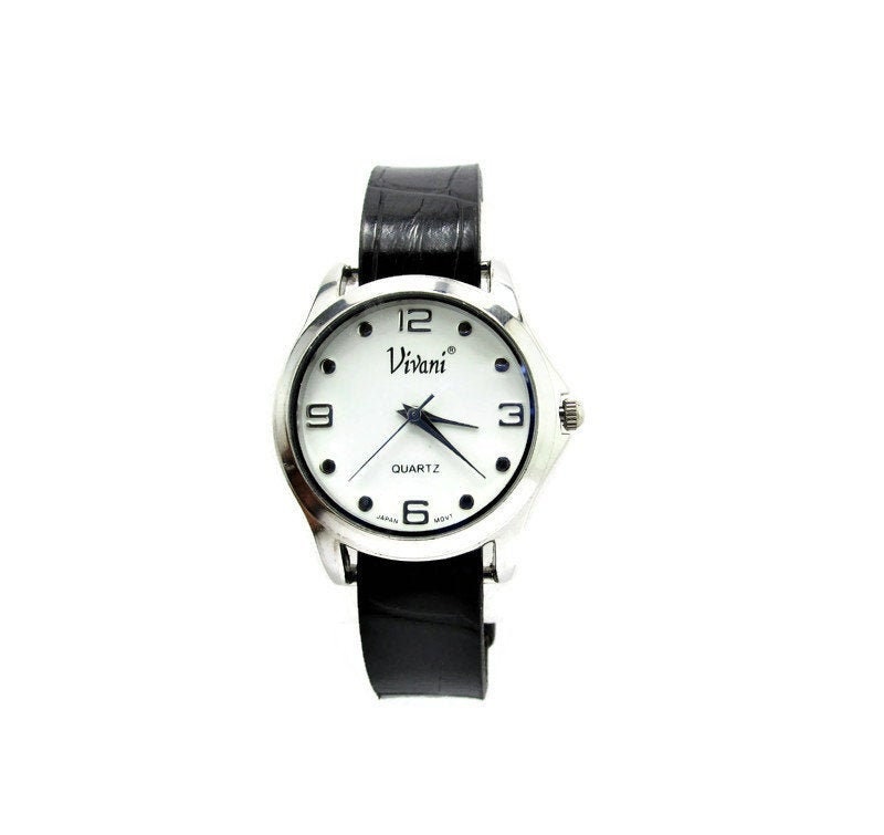 Vivani Unisex Uhr große Ziffern Accutime Quarz /Silber Ton
