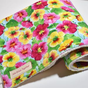 Dish Drying Mat ~ Kitchen Counter Mat ~ Dish Drainer Mat ~ Spring Pansies