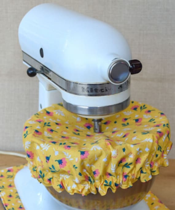 2 Piece Pioneer Woman Fabric Stand Mixer Mat and Bowl Cover Reversible,  Kitchen Decor, Ready to Ship 