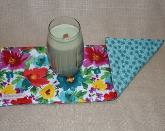 Pioneer Woman Fabric Toilet Tank Topper BREEZY BLOSSOM, Small Table Runner, Shelf Liner, Ready to Ship