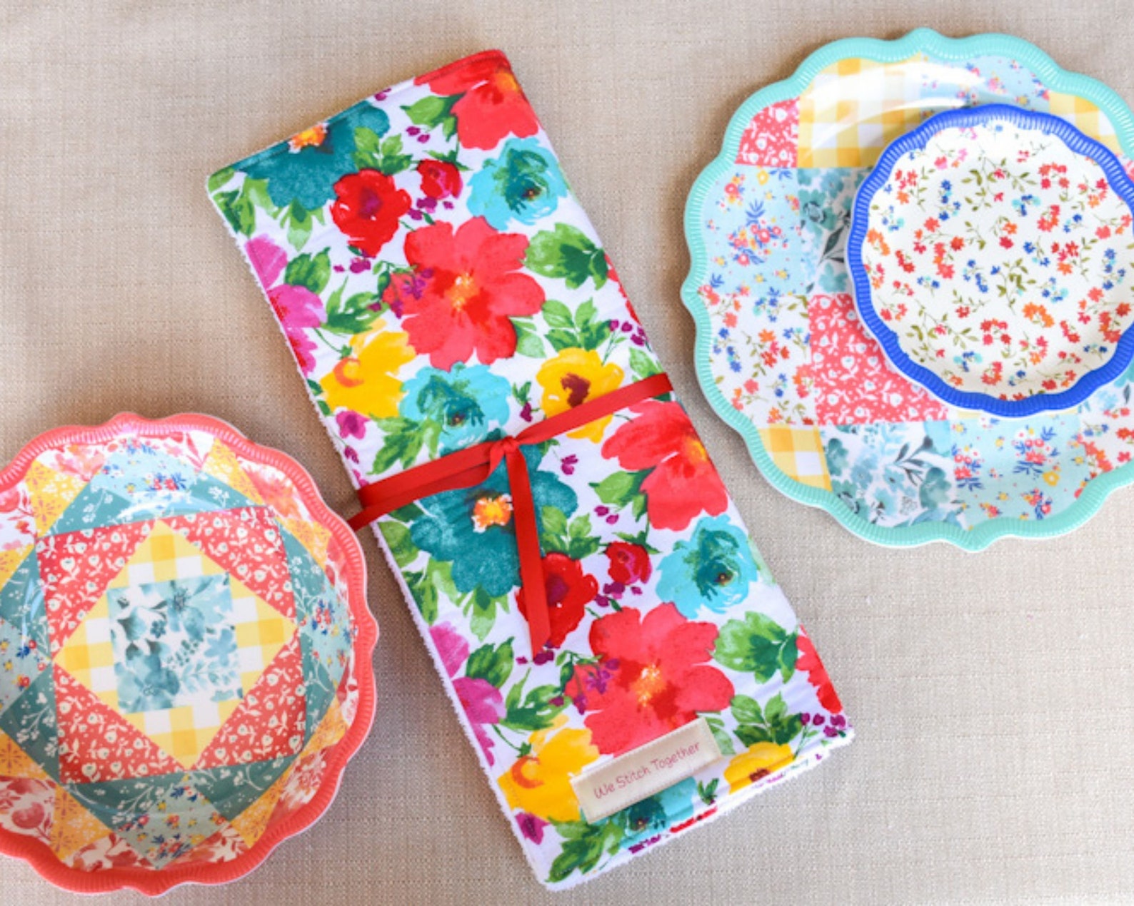 Pioneer Woman Fabric Dish Drying Mat Drying Mat Dish Mat Etsy