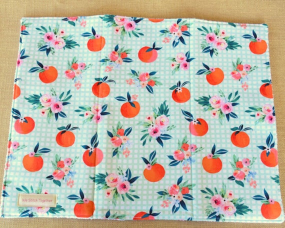 Dish Drying Mat, Large Kitchen Mat, Dish Drainer, Mint Check With Oranges, Drying  Mat, Kitchen Counter Mat, Ready to Ship 