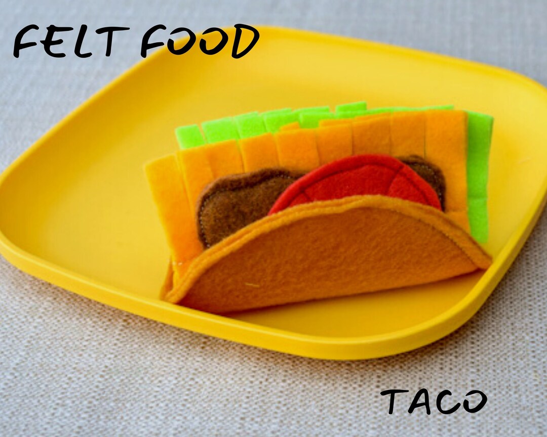Felt Food for Play Bear's Felt Food TACO Imaginary Play Etsy