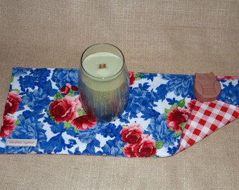 Pioneer Woman Fabric Heritage Rose Toilet Tank Topper, Small Table Runner, Shelf Liner, Ready to Ship