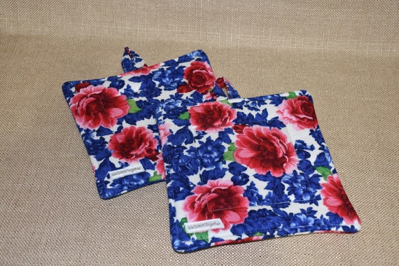 Pioneer Woman Fabric THICK Pot Holders Set of 2 Hot Pads 