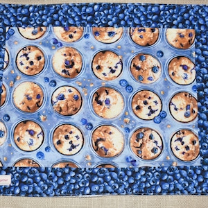 BLUEBERRY MUFFINS Dish Drying Mat, Dish Drainer Mat, Kitchen Counter Mat, Dish Mat