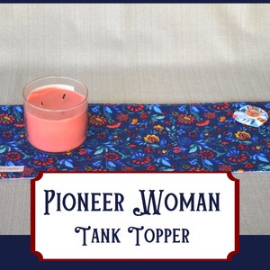 Pioneer Woman Fabric Toiler Tank Topper, Small Table Runner, Bathroom Decor, Ready to Ship