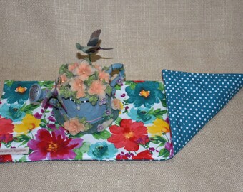 Pioneer Woman Fabric Breezy Blossoms Toilet Tank Topper, Small Table Runner, Shelf Liner, Ready to Ship