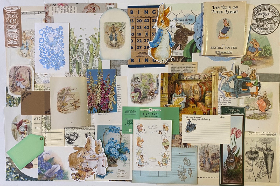 Peter Rabbit Spring Time Collection Peter Rabbit Spring Themed Ephemera Set for Junk Journals and More 45 ...
