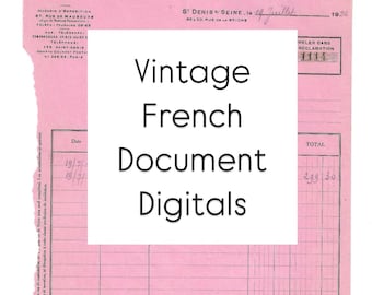 Printable Ephemera - Antique French Documents - For Crafting and Junk Journals