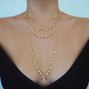 14k Gold Filled Beaded Snake Chain Necklaces | Multiple Layers Sold Individually Or As Set