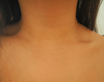 14k Gold Filled Ball Chain Dainty Necklace | Real Gold Necklace