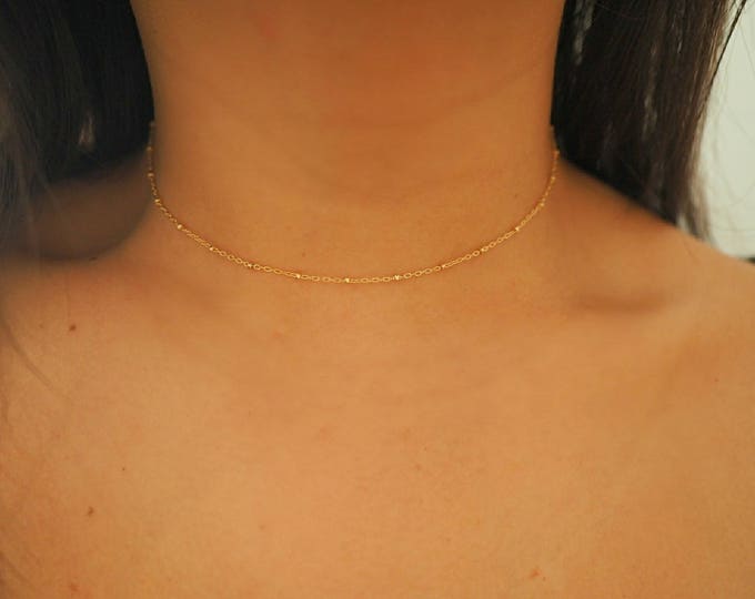 14k Gold Filled Ball Chain Dainty Necklace | Real Gold Necklace
