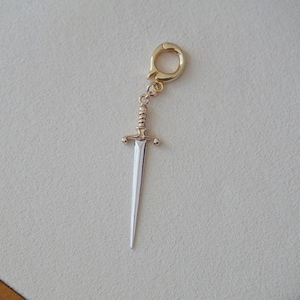 14k Gold Vermeil Sterling Silver Sword Charm Pendant