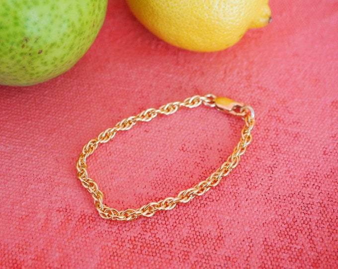14k Gold Filled Braided Rope Chain Bracelet | Thick | Real Gold Bracelet