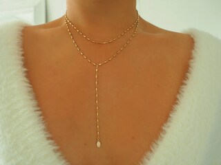 Collana Lunga A Y Lariat, Stile Boho Vintage, Con Goccia, In Lega Dorata, Minimalista, Fatta A Mano