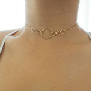 14k Gold Filled Infinity Circle Dainty Choker Necklace