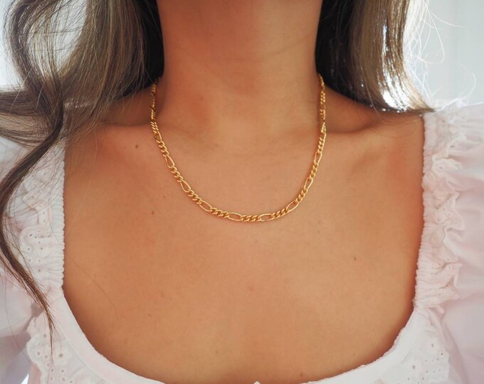 14k Gold Filled Figaro Chain Necklace | Thick