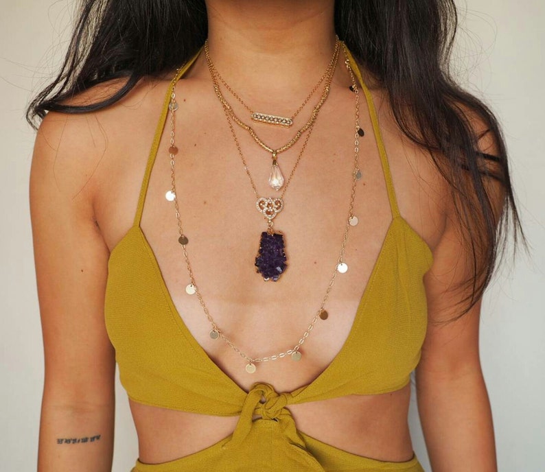 Multi-way 14k Gold Filled Coin Necklace, Bracelet, & Belly Chain/ Dainty Gold Body Chain / Gold Body Chain / Body Chain/ Gold Filled Jewelry image 6