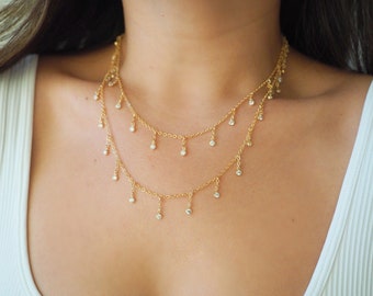 14k Gold Filled Dripping CZ Shaker Multiway Necklace, Belly Chain, Bracelet | VERSION 2.0