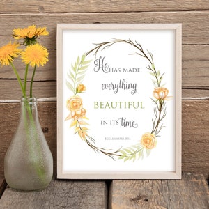 He Has Made Everything Beautiful in Its Time Printable Bible Verse ...