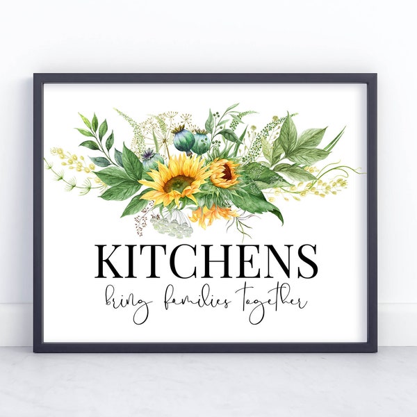Sunflower Kitchen Sign Etsy