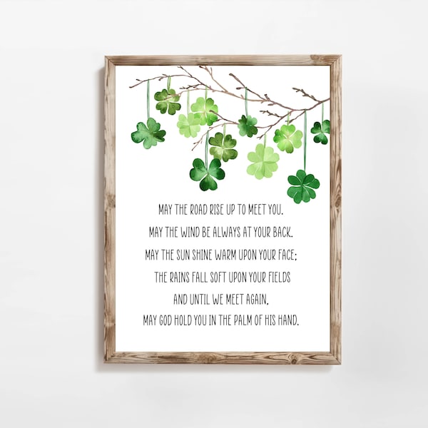 Irish Blessing Printable May The Road Rise Up To Meet You 5x7 8x10 11x14 16x20 Inspirational Wall Art Guest Room Print Remembrance Sign