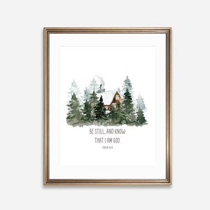 Be Still And Know That I Am God | Psalm 46:10, Woodland Decor (Digital Download)