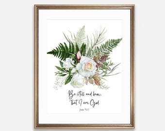 Psalm 46:10 | Sei still und wisse, dass ich Gott bin, Schriftdekor (Digitaler Download)