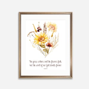 Isaiah 40:8 | The Grass Withers, Word of our God Stands Forever, Scripture Print (Digital Download)