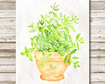 Herbs Printable Set of 4 8x10 Cooking Herbs Kitchen Print | Etsy