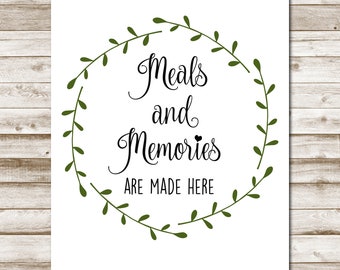 Meals And Memories Are Made Here Kitchen Sign Kitchen Decor Etsy