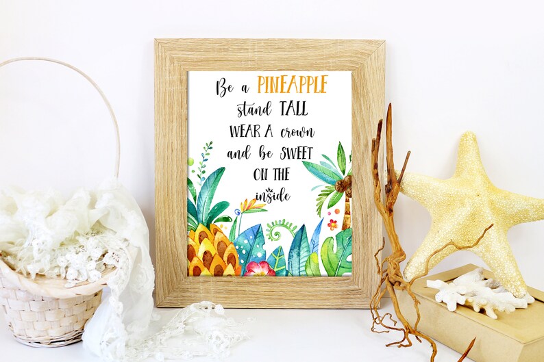 Be A Pineapple Printable Childrens Wall Art Summer Sign 5x7 - Etsy