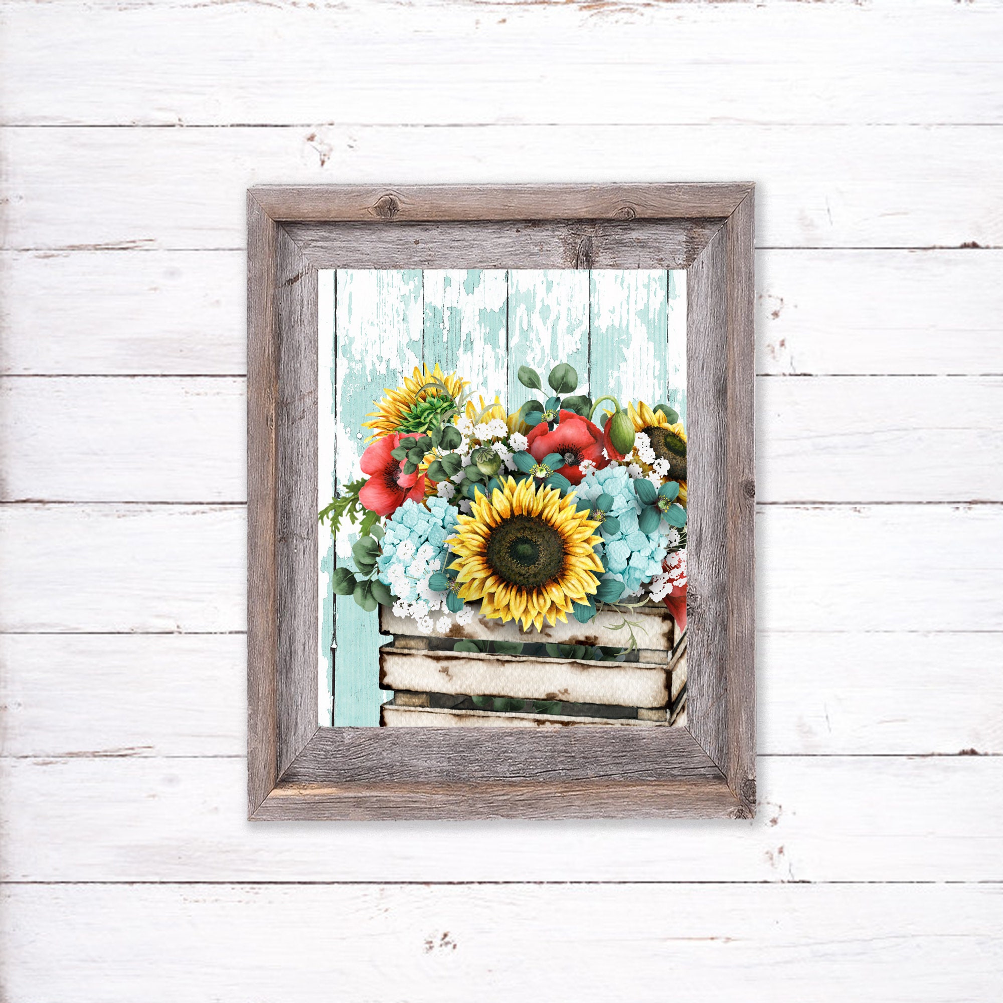 Summer Floral Printable Sunflower Bouquet Wall Art 5x7 8x10 | Etsy