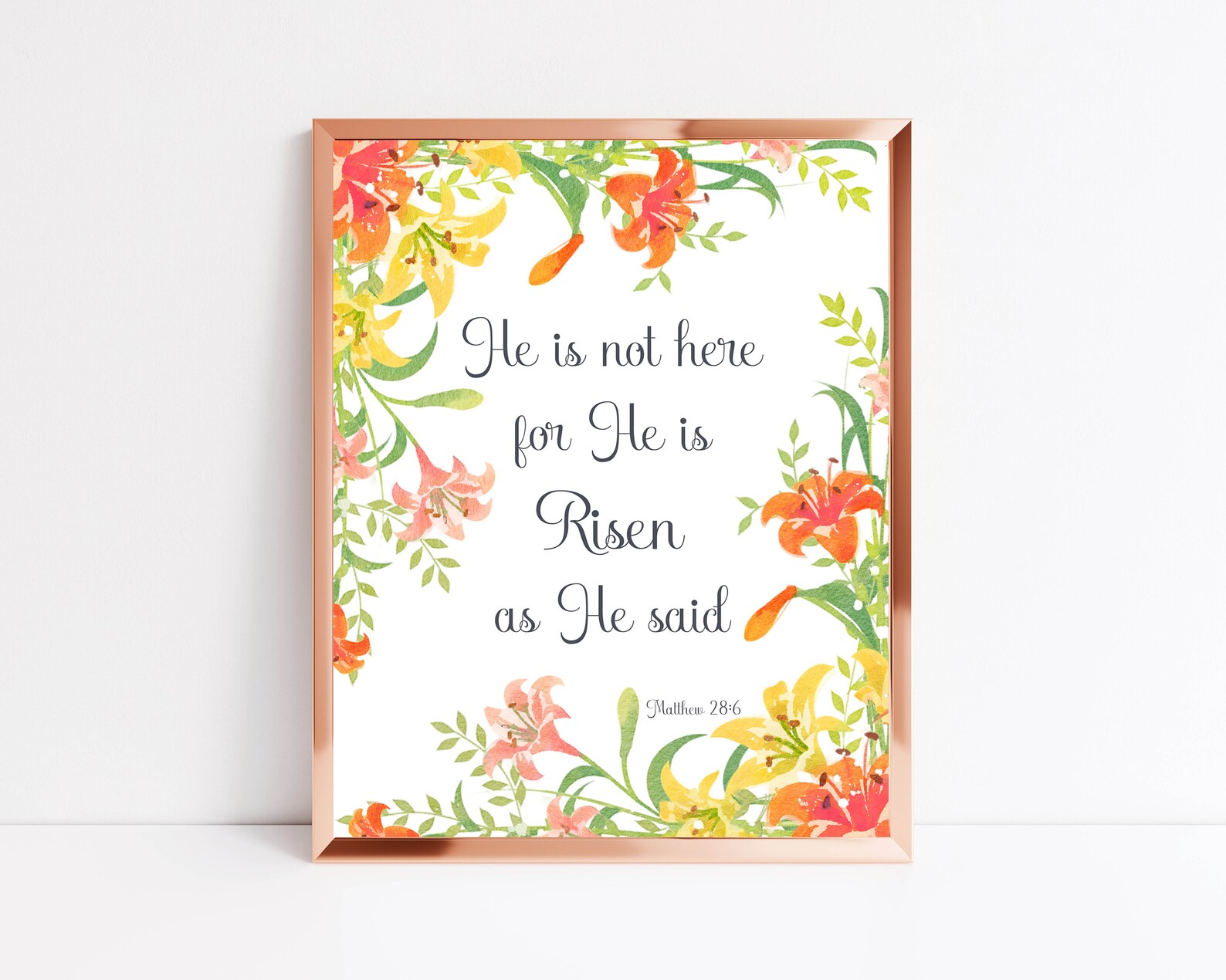 He is Risen Printable Wall Art Watercolor Easter Art Print 5x7 8x10 ...