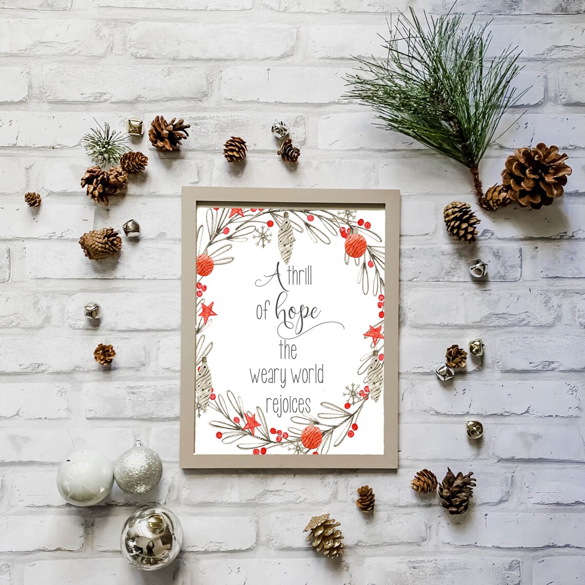 A Thrill of Hope Printable Christmas Decoration Holiday Wall | Etsy