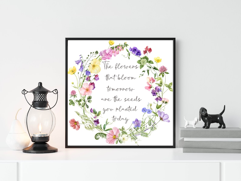 The Flowers That Bloom Tomorrow | Wildflower Wreath, SQUARE Printable ...