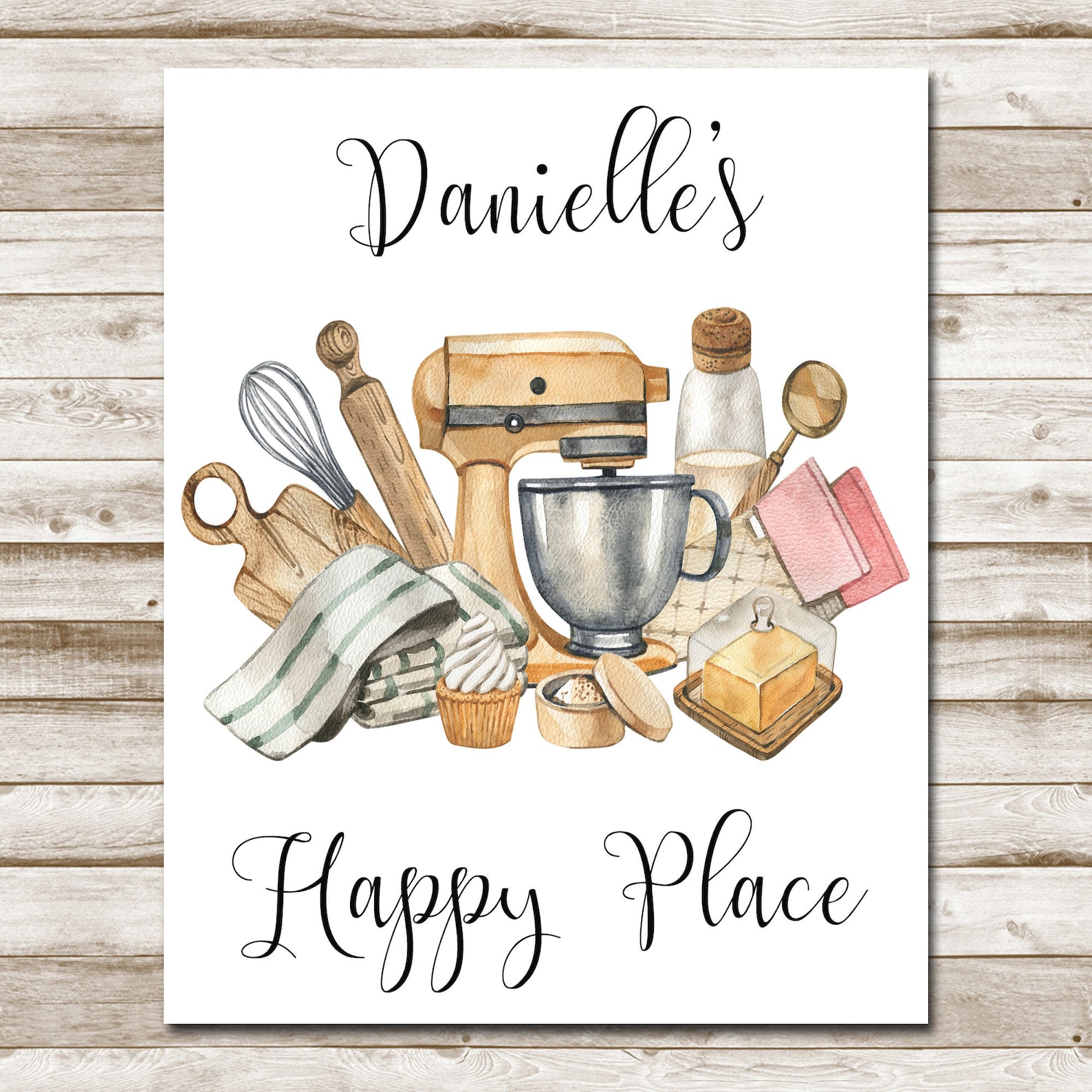 Personalized Baking Room Sign Printable Kitchen Art Home Decor Bakers ...