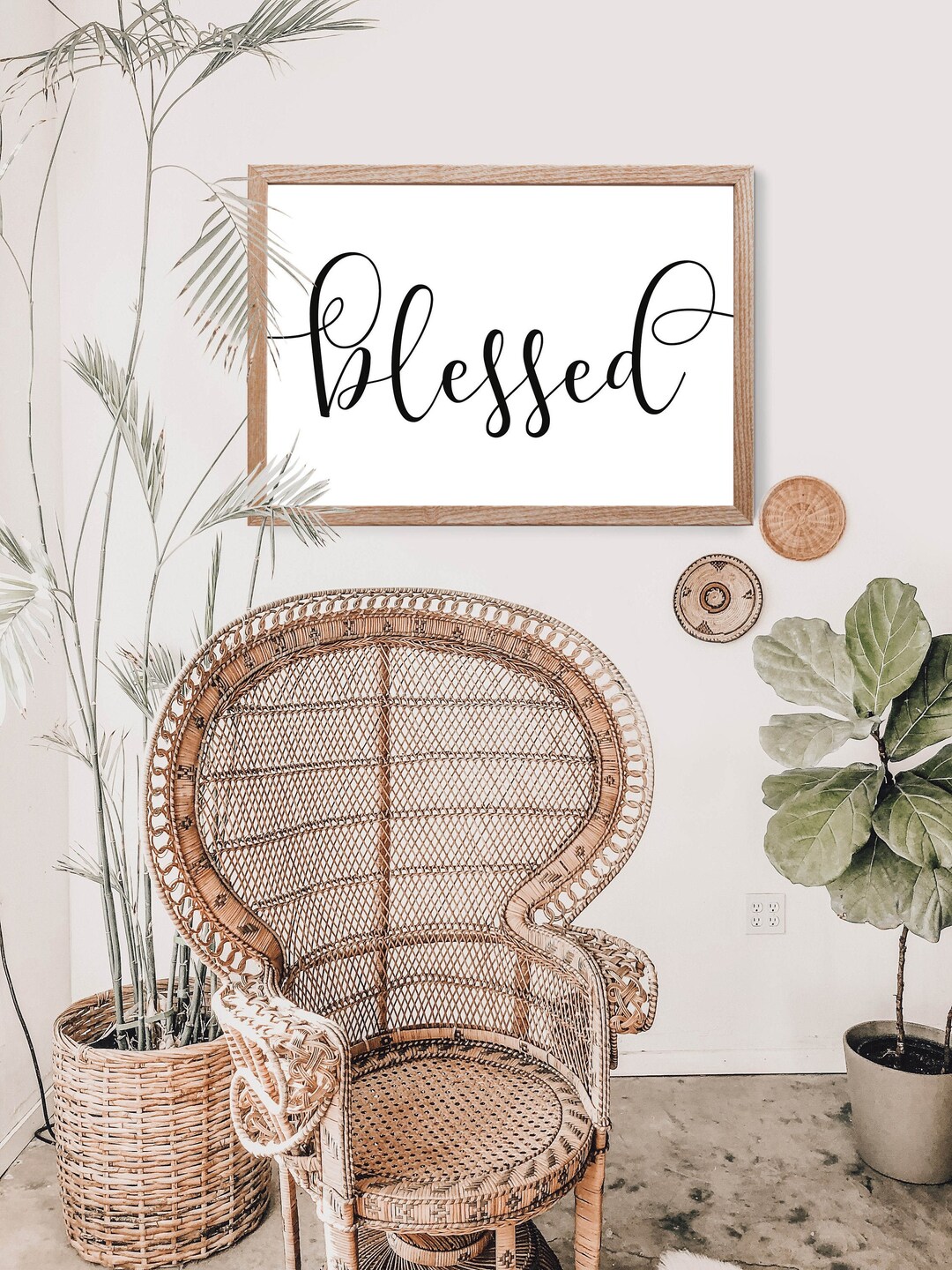 Blessed Printable Home Decor Sign Minimalist Decor 4x6 5x7 8x10 11x14 ...