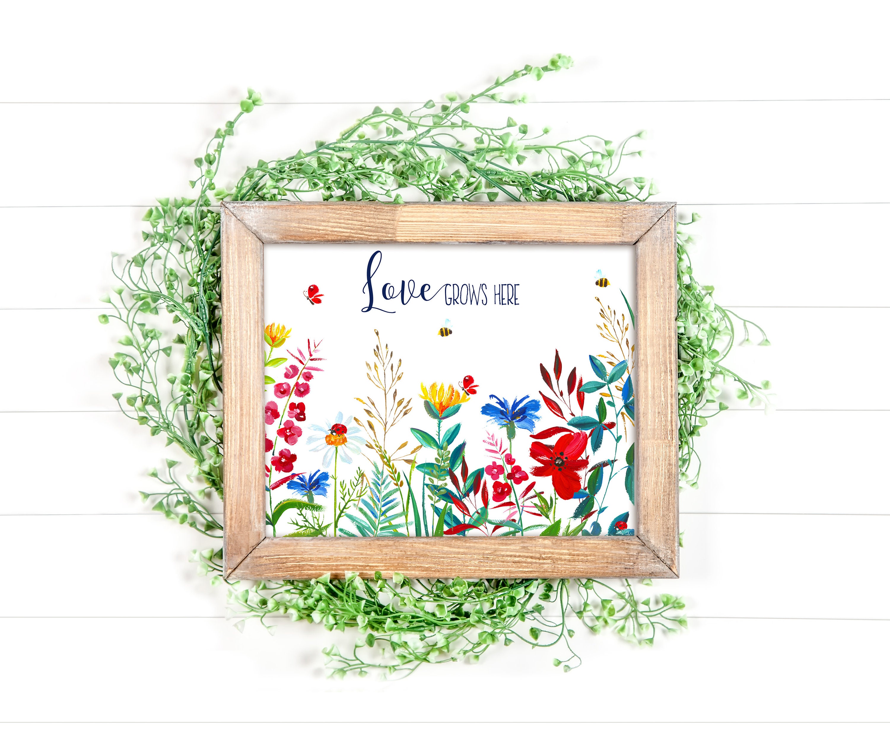 Love Grows Here Printable Home Decor 5x7 8x10 11x14 16x20 | Etsy