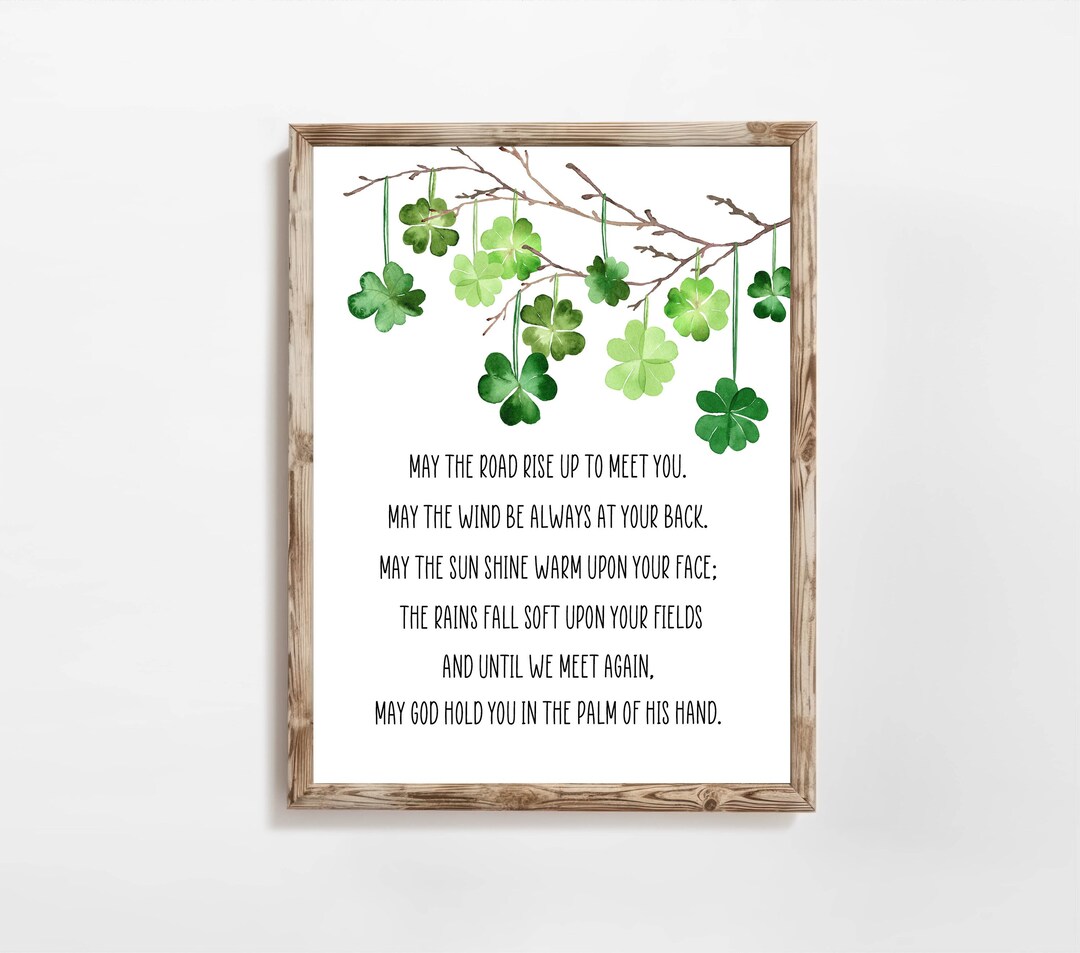 Irish Blessing Printable May the Road Rise up to Meet You 5x7 8x10 11x14 16x20 Inspirational ...