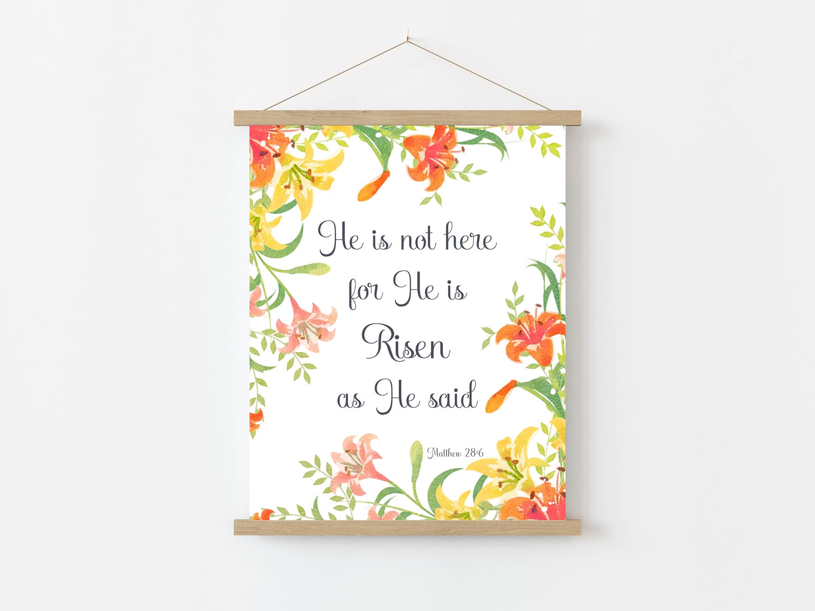 He is Risen Printable Wall Art Watercolor Easter Art Print 5x7 8x10 ...