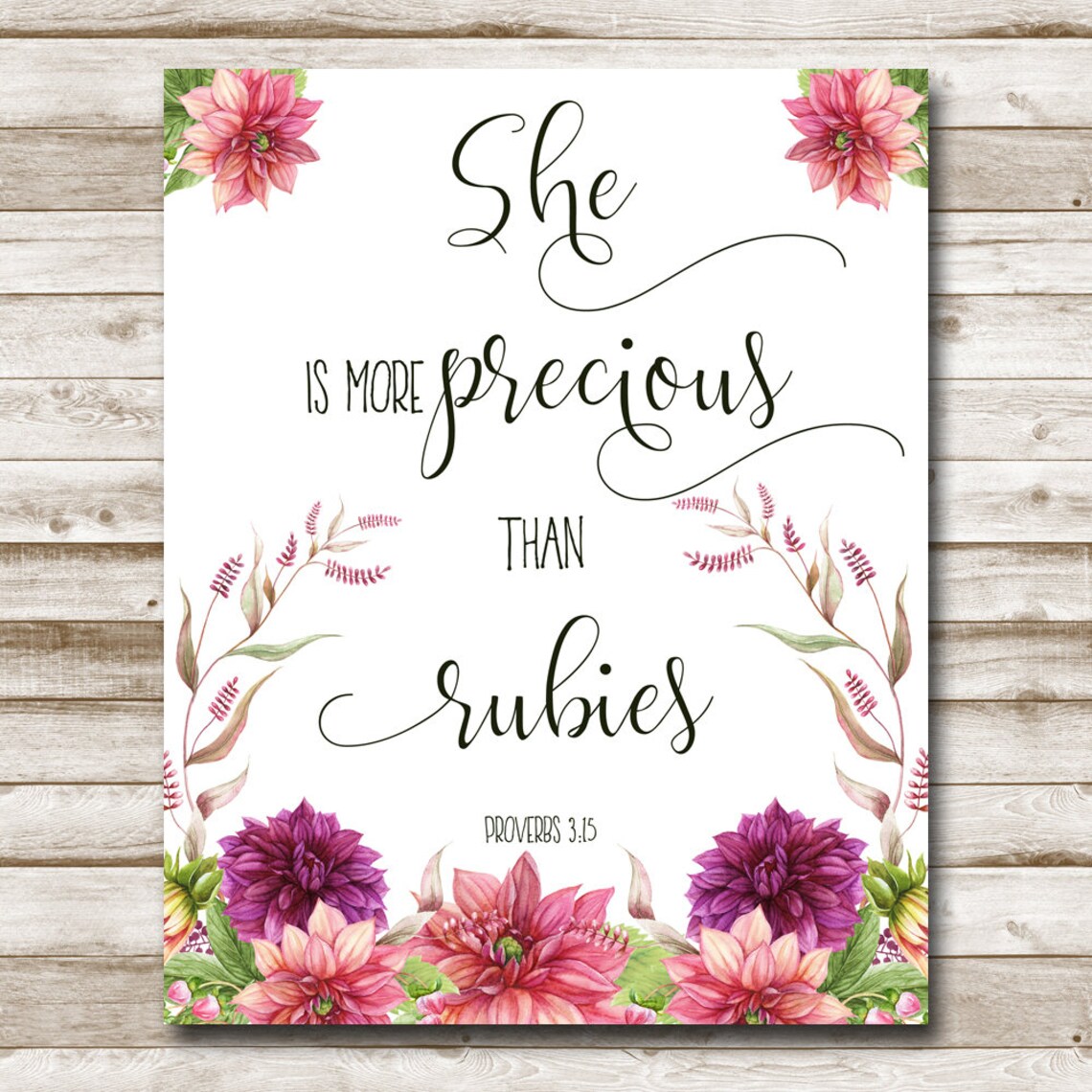 She is More Precious Than Rubies Printable Proverbs 3:15 - Etsy