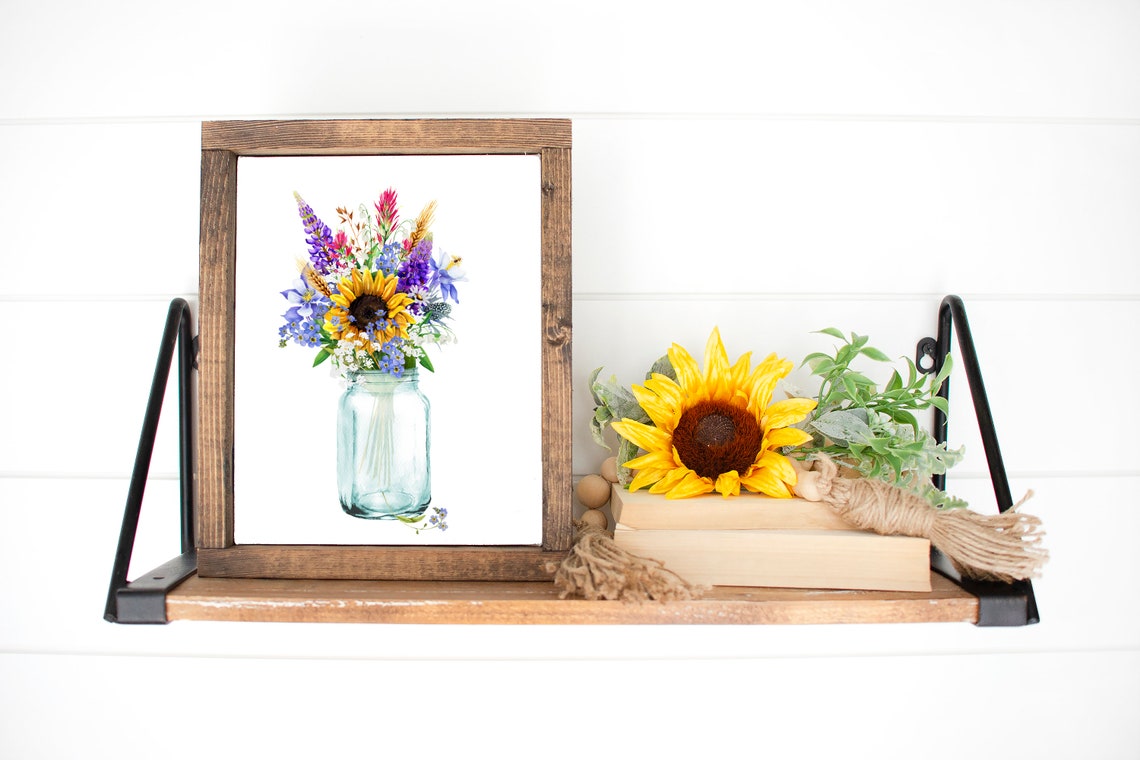 Wildflower Printable Bouquet Print 4x6 5x7 8x10 11x14 16x20 - Etsy