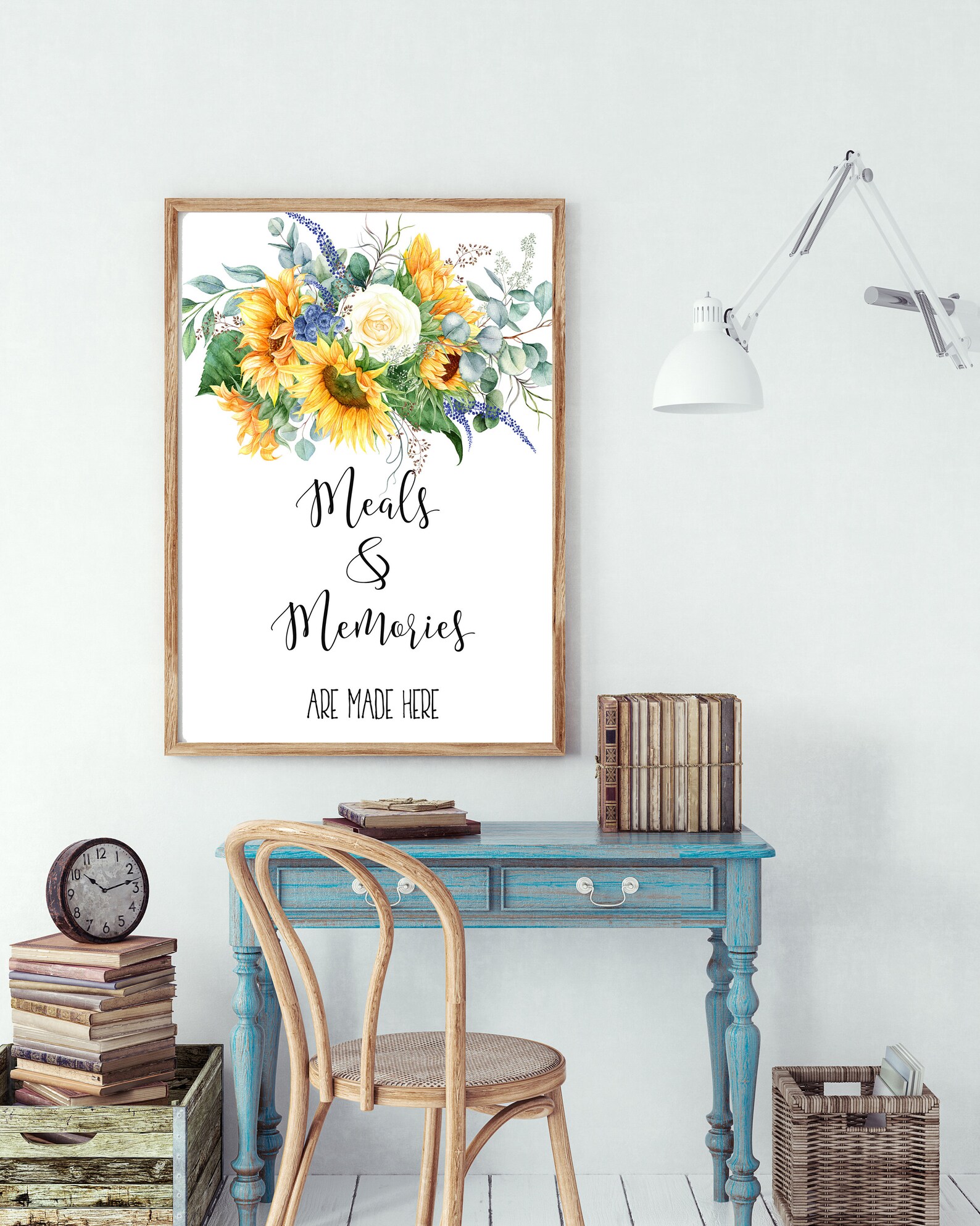 Meals and Memories Printable Sunflower Kitchen Sign 5x7 8x10 Etsy