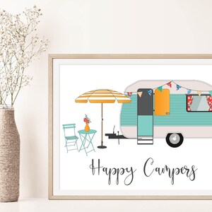 Happy Campers Printable Wall Art Set 5x7 8x10 11x14 16x20 Happy Camper ...