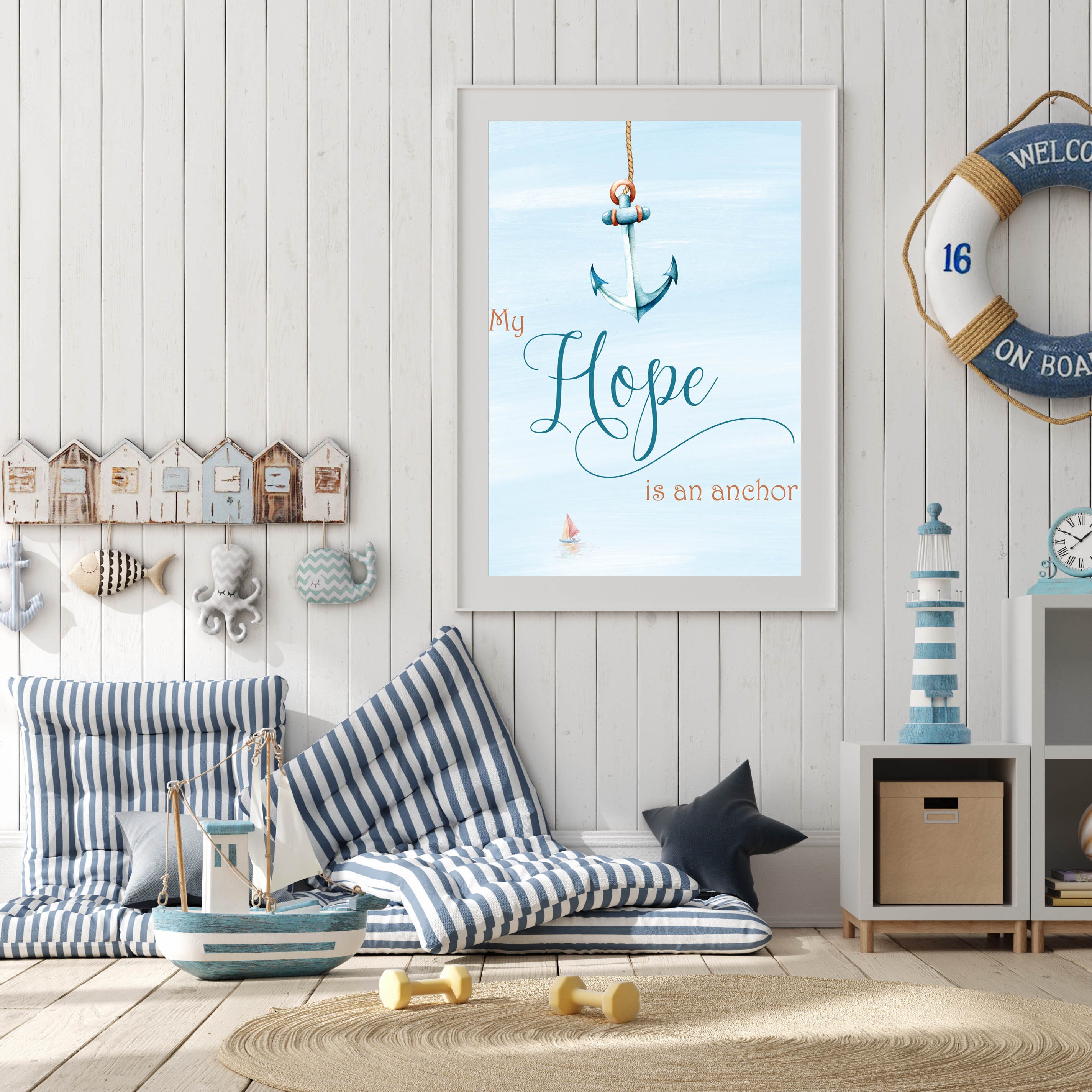 My Hope is an Anchor Printable Coastal Decor Inspirational Sign 5x7 ...